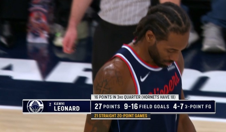 开云下载-机器人！伦纳德半节独得16分 完成连续21场得分20+