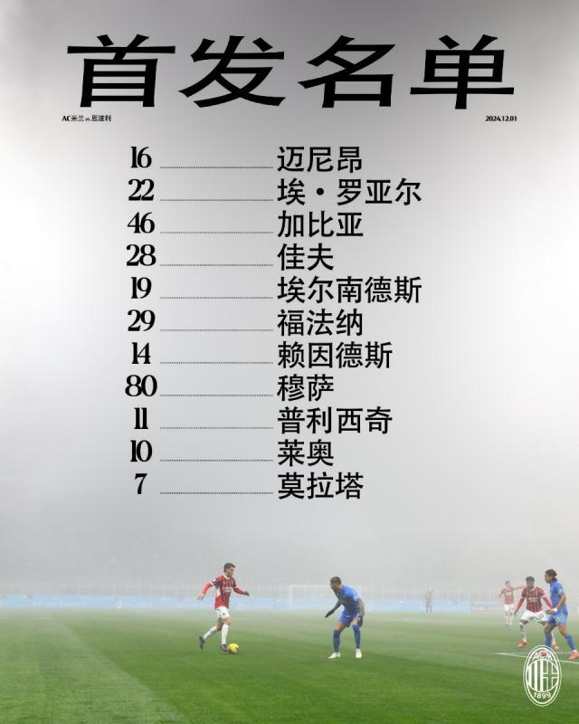 开云下载-【意甲】莫拉塔破门赖因德斯双响，AC米兰3比0恩波利